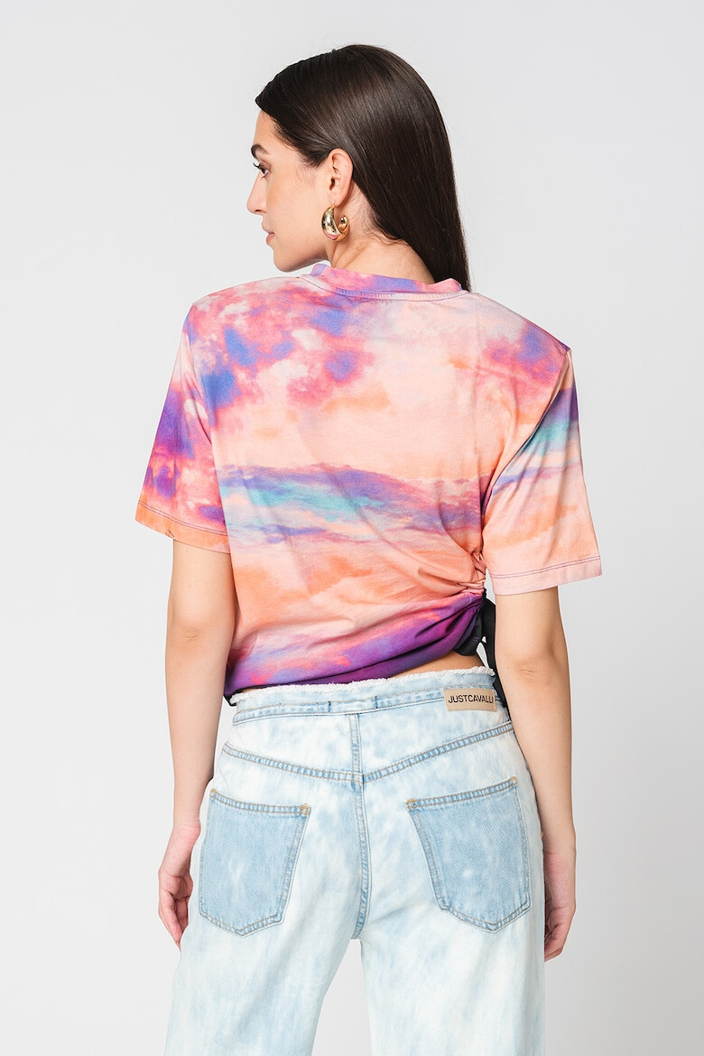 JUST CAVALLI Tricou cu model tie-dye si pliuri laterale - Pled.ro