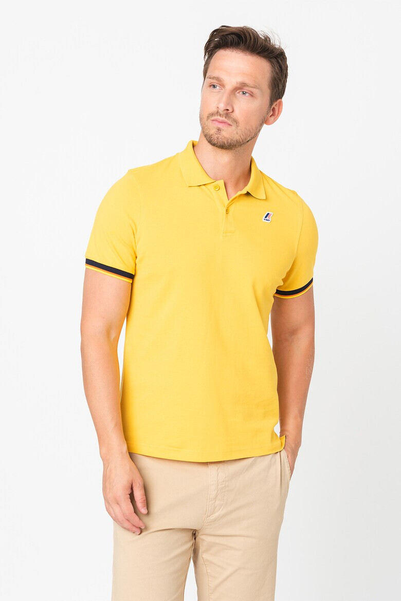 K-Way Tricou polo slim fit cu margini contrastante Vincent - Pled.ro