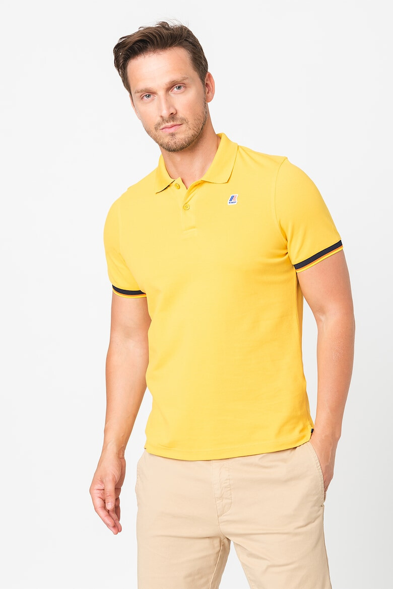 K-Way Tricou polo slim fit cu margini contrastante Vincent - Pled.ro