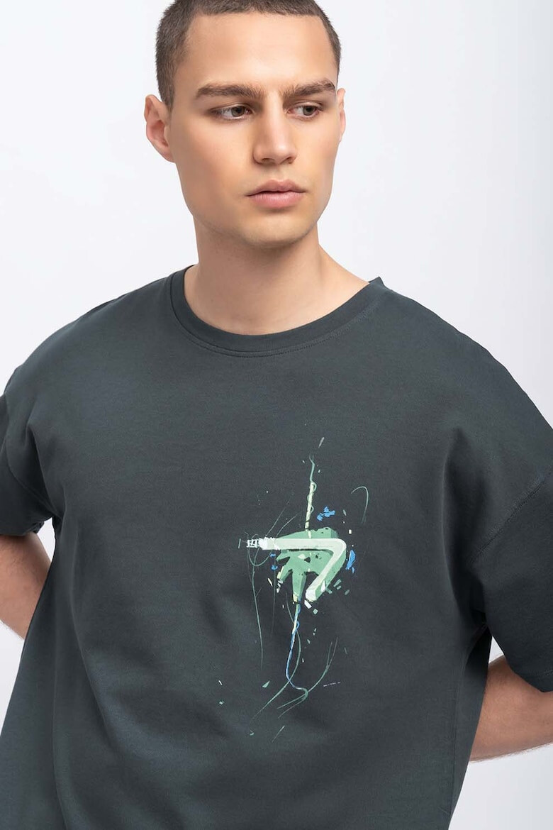 KAFT Tricou unisex lejer cu imprimeu abstract - Pled.ro