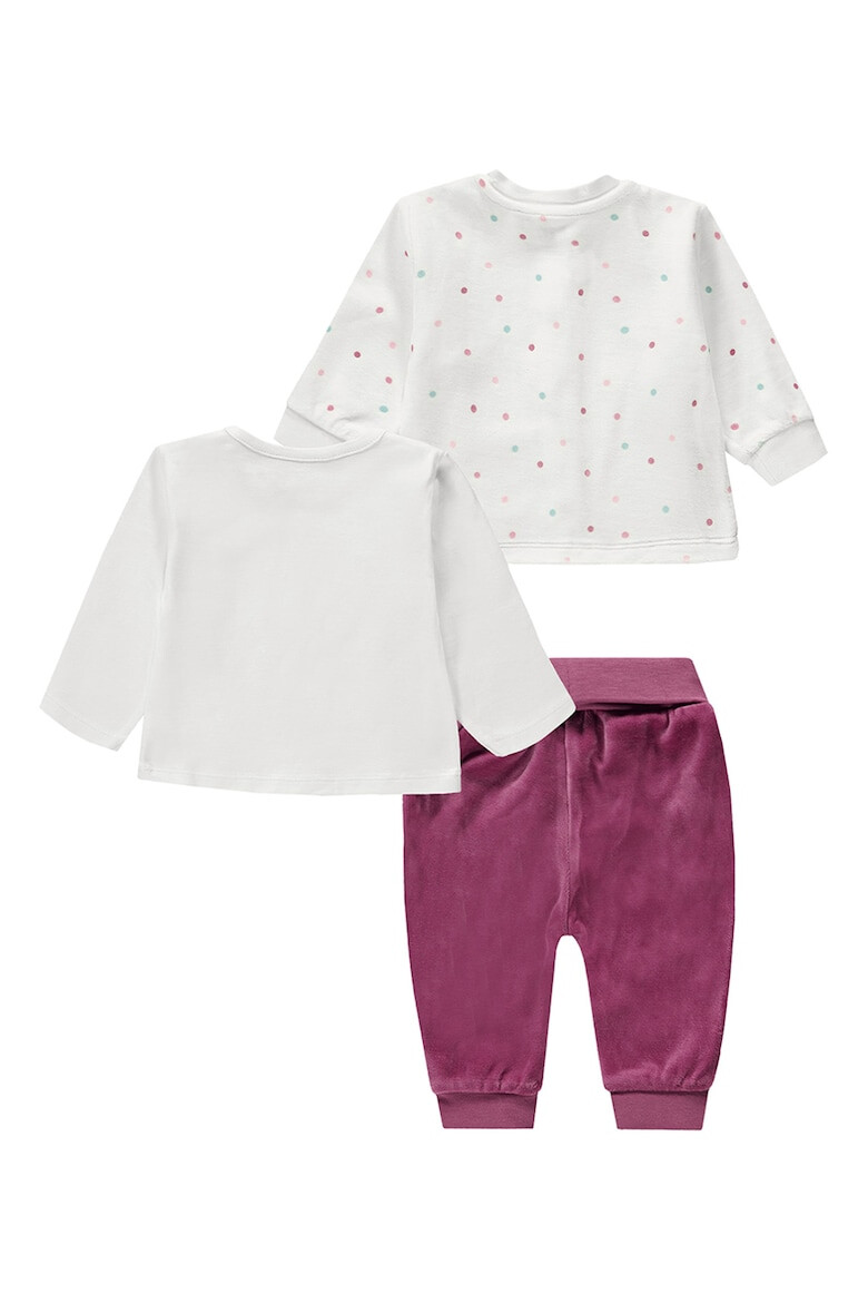 KANZ Set de bluza cardigan si pantaloni din amestec de bumbac - 3 piese - Pled.ro