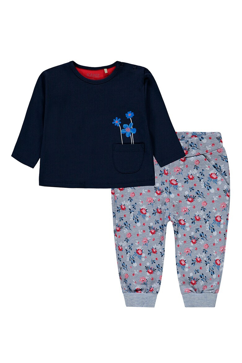 KANZ Set de tricou si pantaloni cu imprimeu floral - 2 piese - Pled.ro