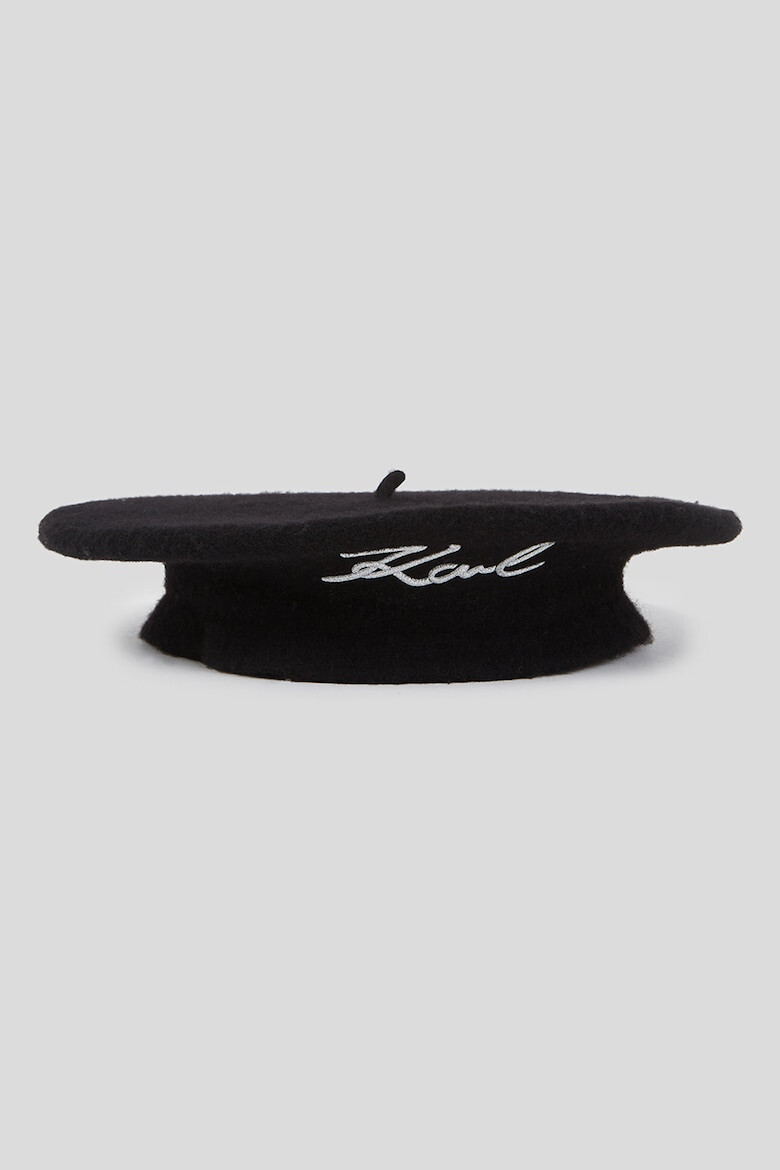 Karl Lagerfeld Bereta din lana cu aplicatie logo K/Signature - Pled.ro