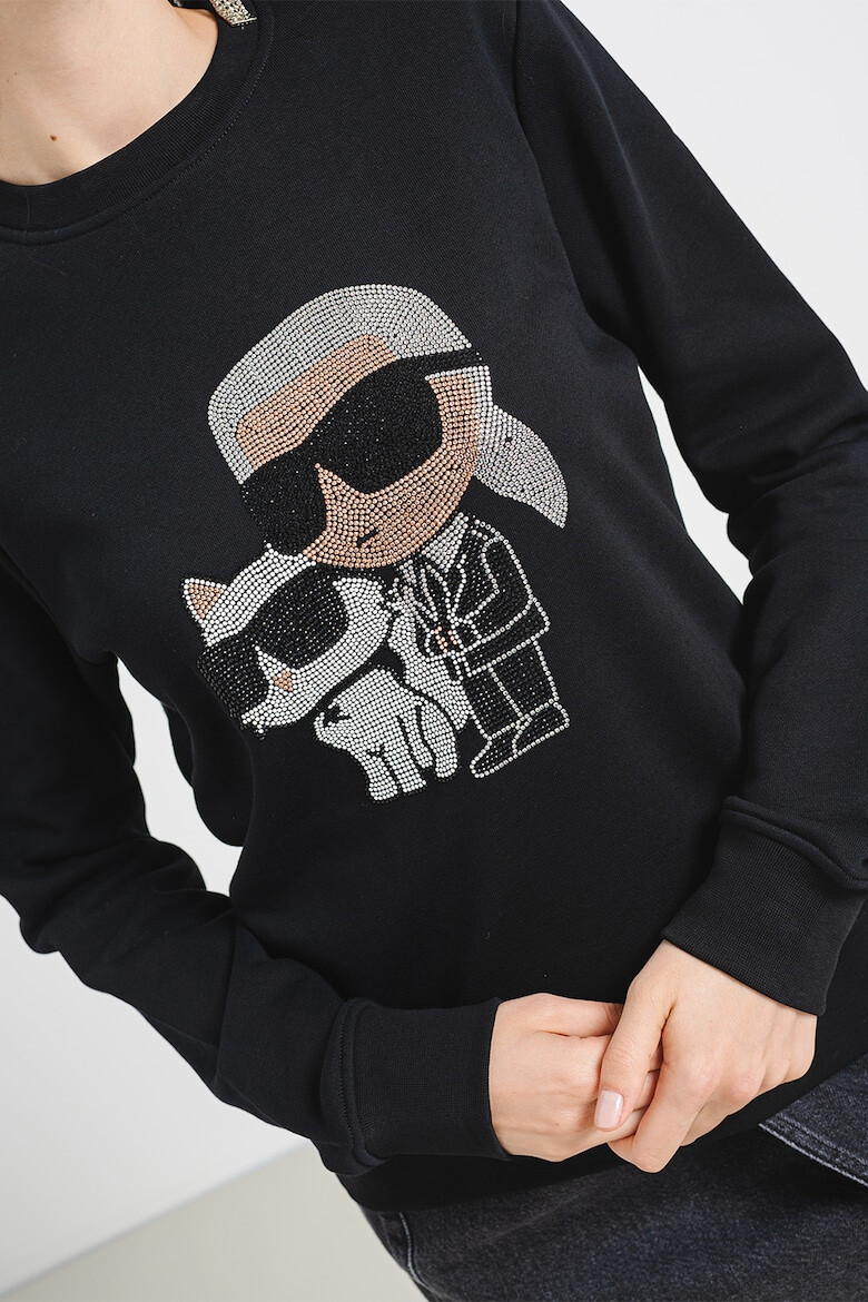 Karl Lagerfeld Bluza de trening de bumbac organic cu logo din strasuri - Pled.ro