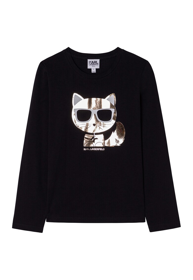 Karl Lagerfeld Bluza din amestec de modal cu imprimeu logo - Pled.ro