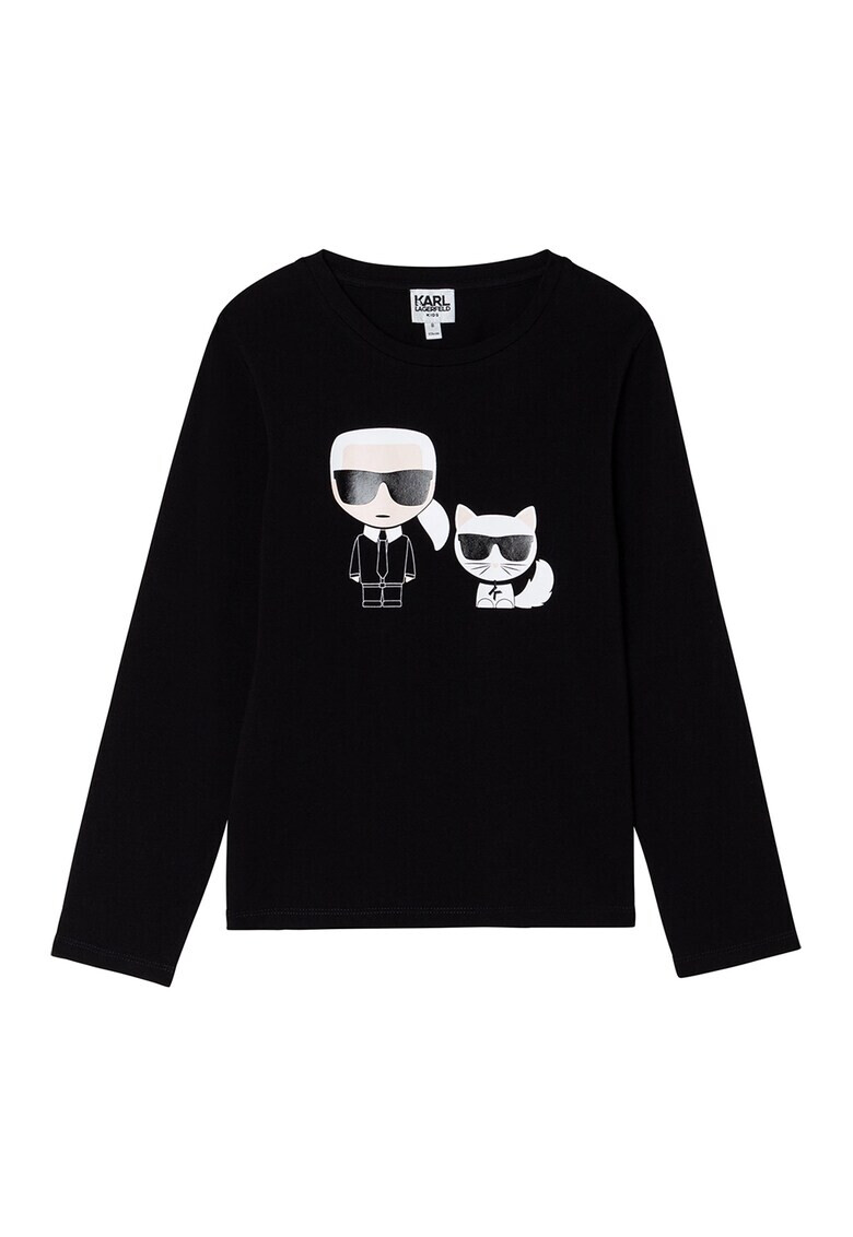 Karl Lagerfeld Bluza din amestec de modal cu imprimeu logo - Pled.ro