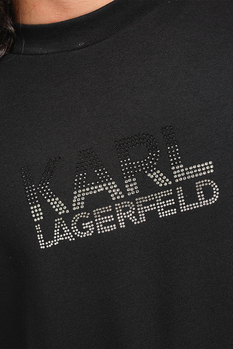 Karl Lagerfeld Bluza sport cu decolteu la baza gatului si logo din strasuri - Pled.ro