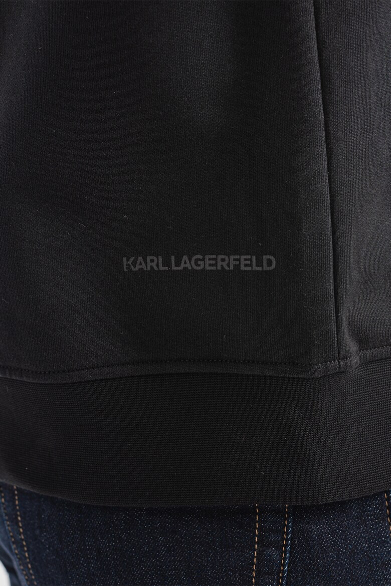 Karl Lagerfeld Bluza sport cu decolteu la baza gatului si logo stralucitor - Pled.ro