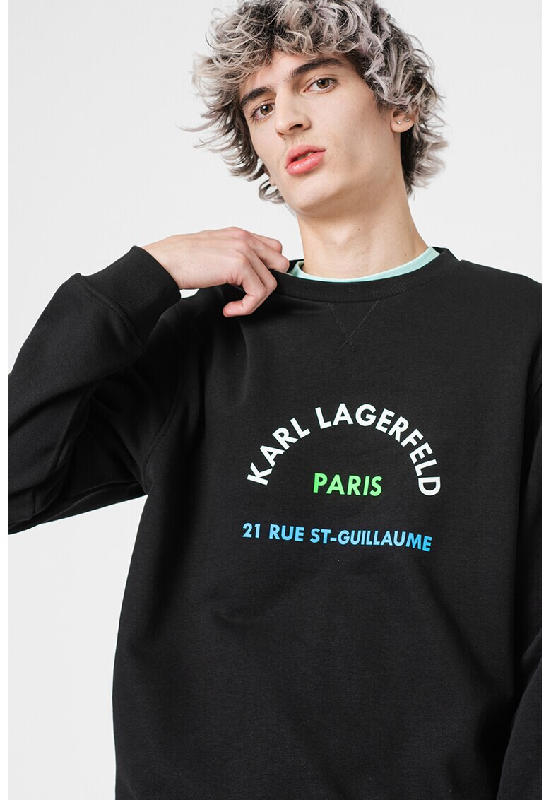 Karl Lagerfeld Bluza sport cu decolteu rotund si logo - Pled.ro