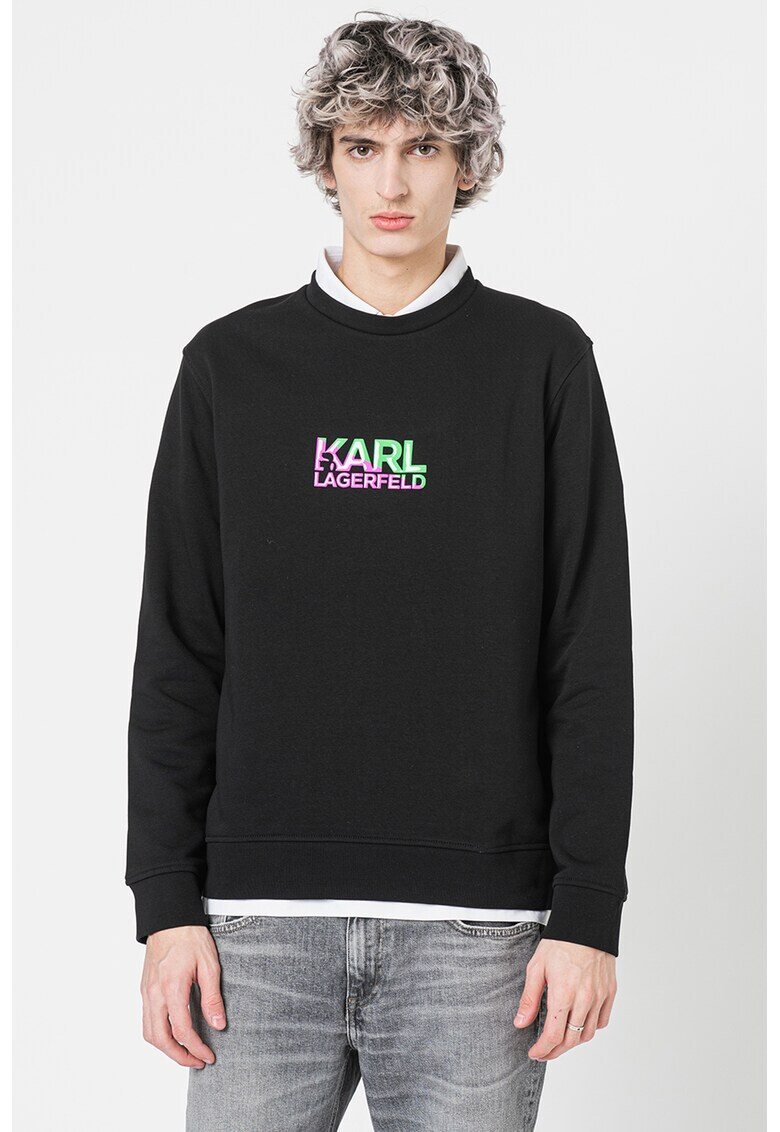 Karl Lagerfeld Bluza sport cu decolteu rotund si logo - Pled.ro