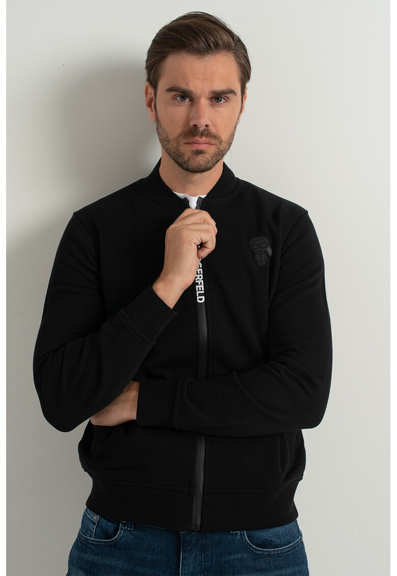 Karl Lagerfeld Bluza sport cu fermoar si logo - Pled.ro