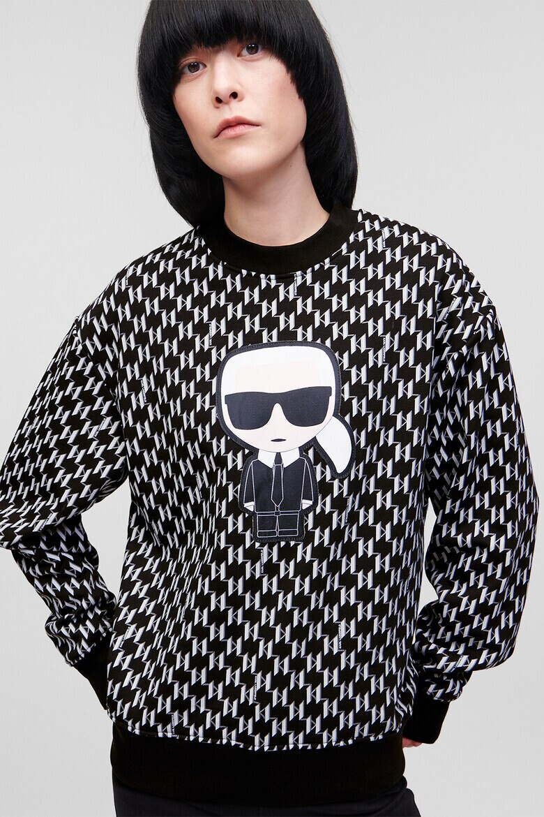 Karl Lagerfeld Bluza sport cu imprimeu logo si maneci cazute - Pled.ro