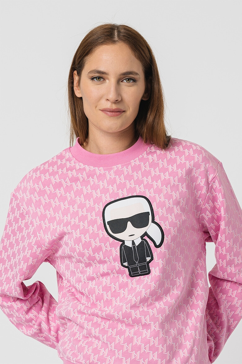 Karl Lagerfeld Bluza sport cu imprimeu logo si maneci cazute - Pled.ro