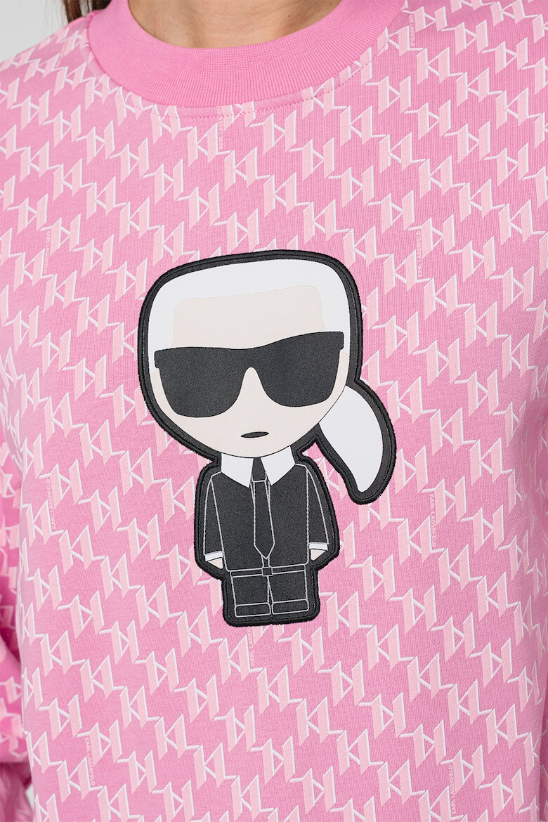 Karl Lagerfeld Bluza sport cu imprimeu logo si maneci cazute - Pled.ro