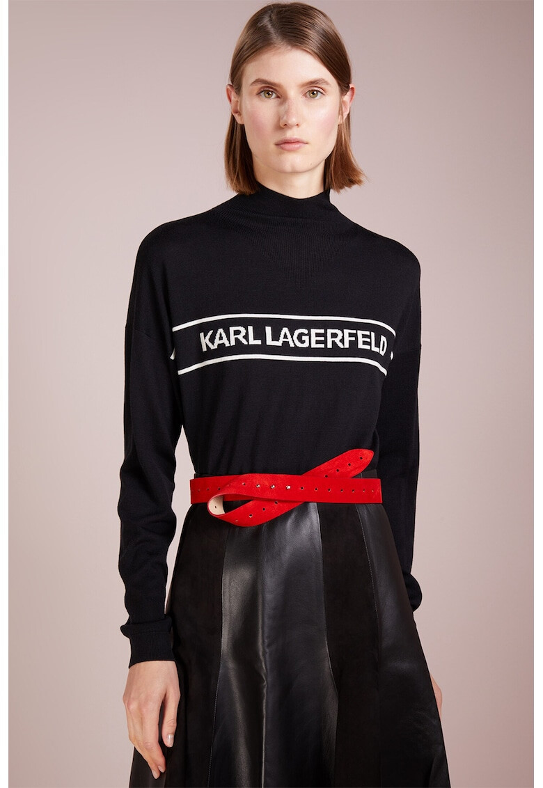 Karl Lagerfeld Bluza sport de lana cu imprimeu logo - Pled.ro