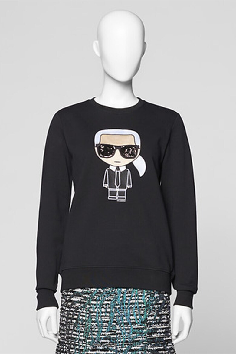 Karl Lagerfeld Bluza sport din bumbac organic cu model grafic Ikonik Karl - Pled.ro