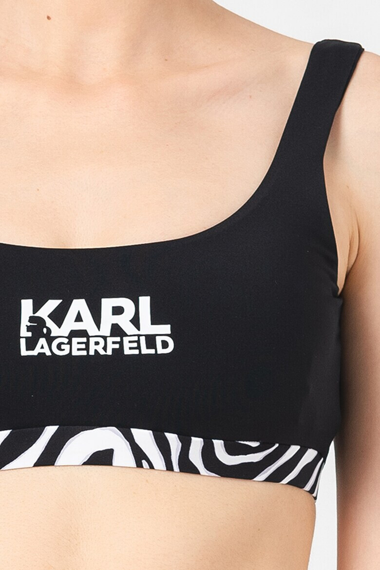 Karl Lagerfeld Bustiera de baie cu detalii cu model zebra - Pled.ro