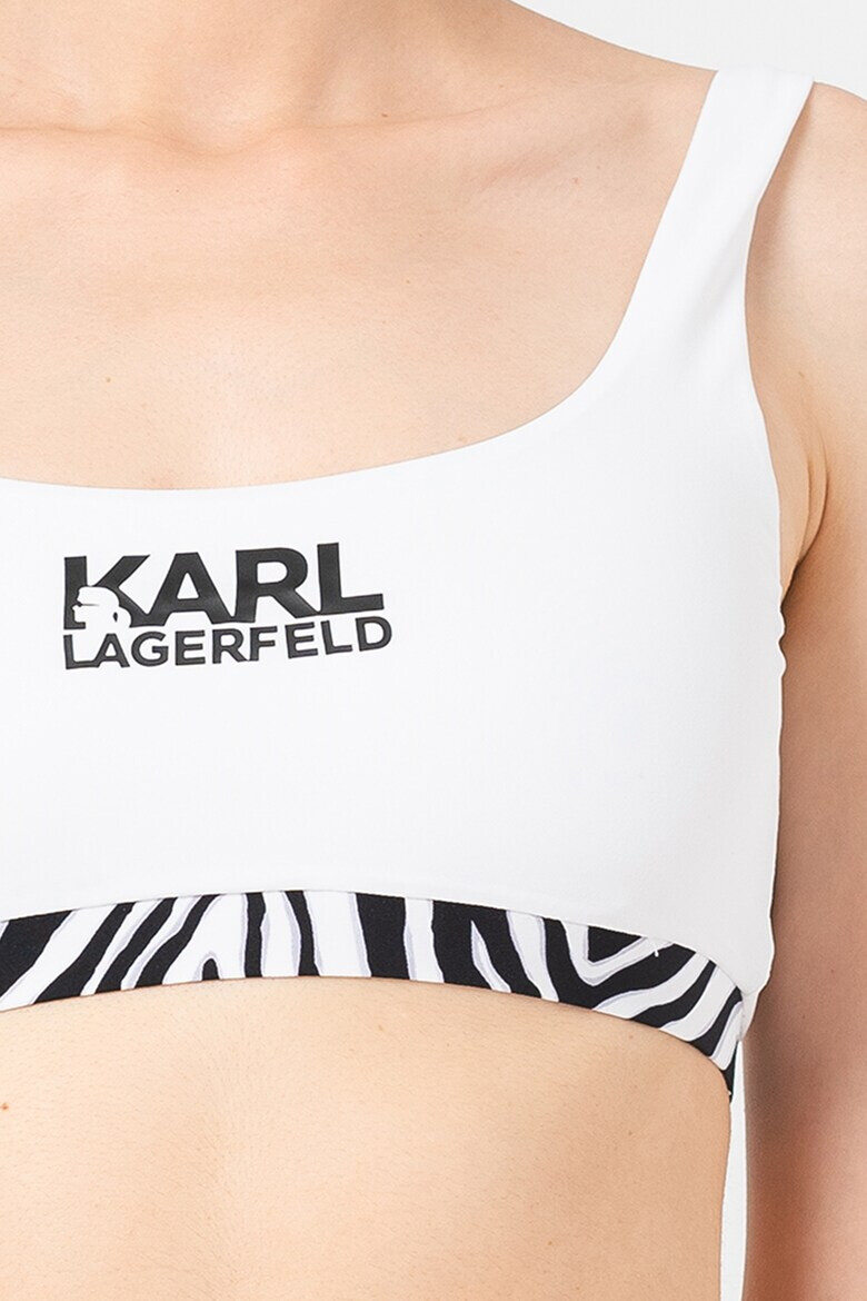 Karl Lagerfeld Bustiera de baie cu detalii cu model zebra - Pled.ro