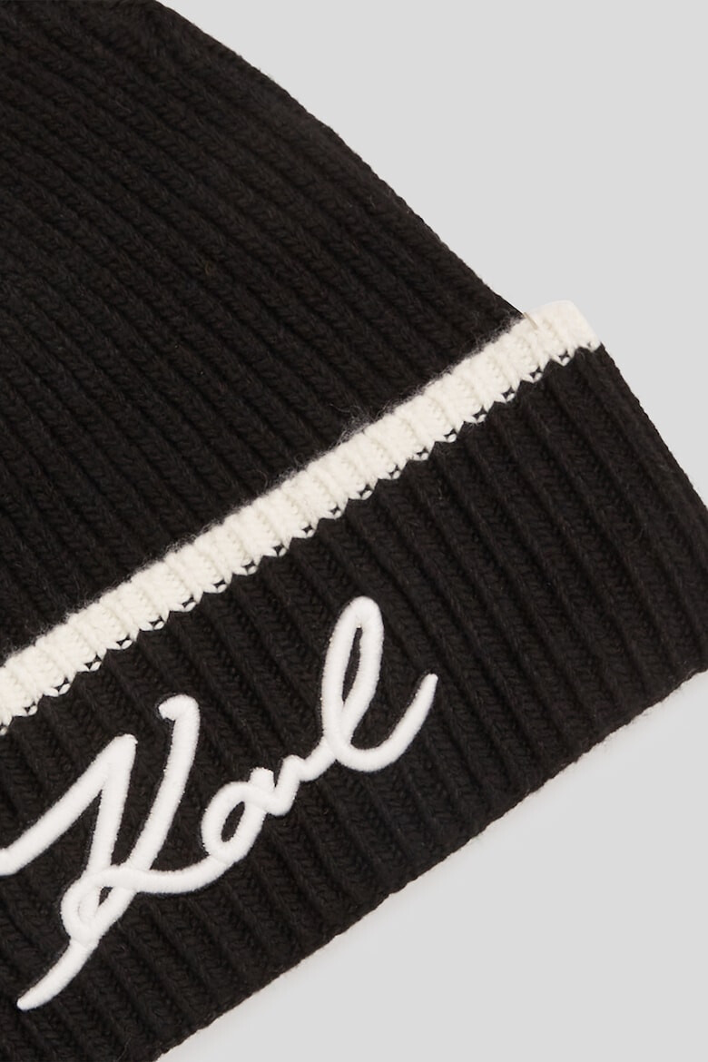 Karl Lagerfeld Caciula de lana cu broderie logo Signature - Pled.ro