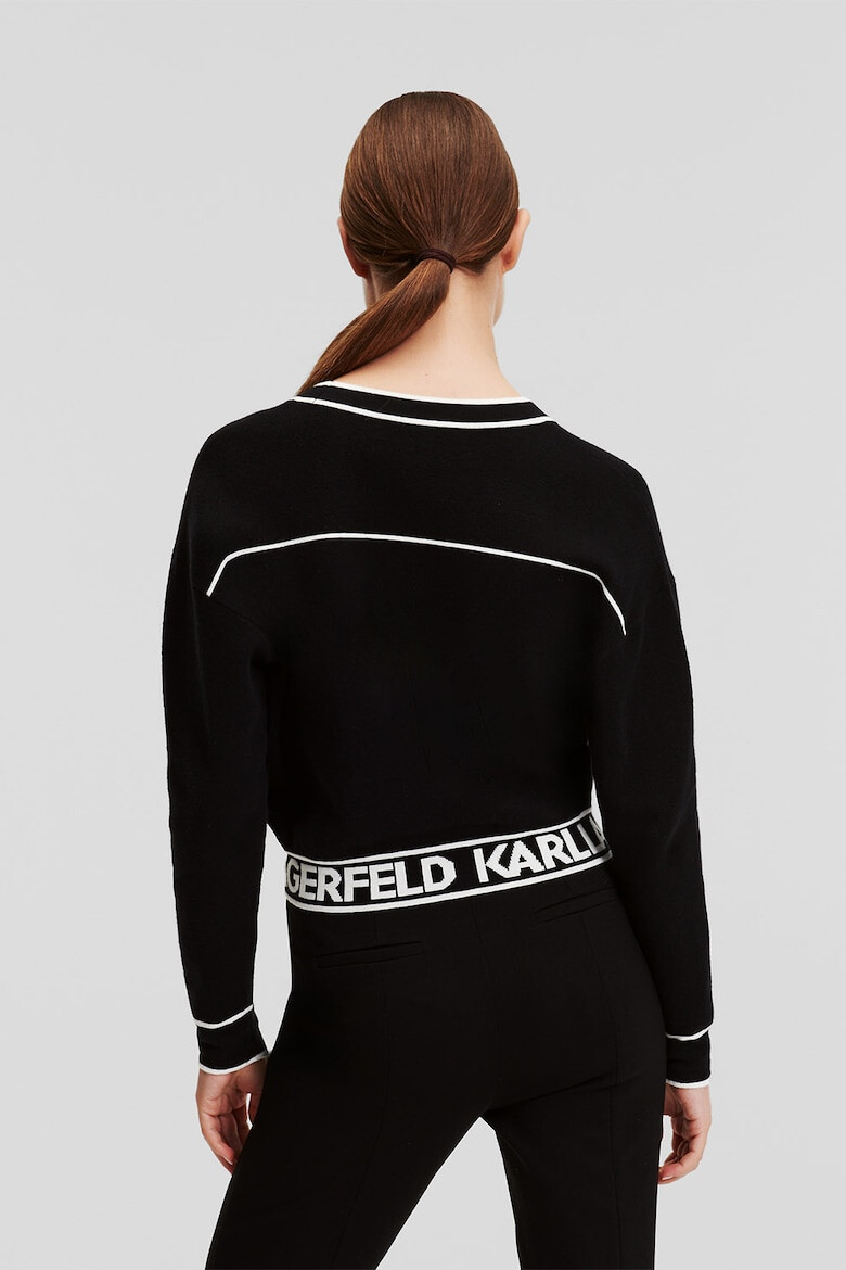 Karl Lagerfeld Cardigan crop din amestec de lana - Pled.ro