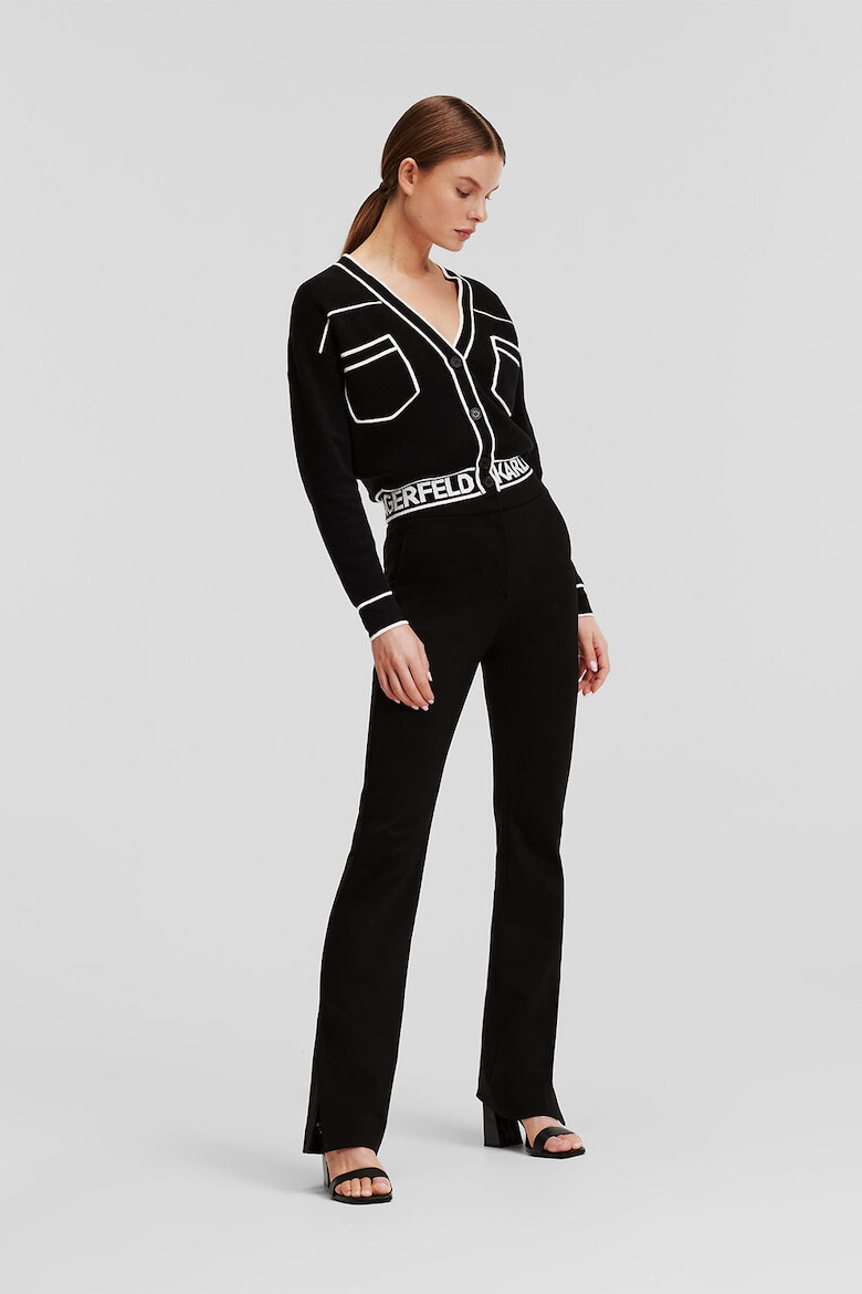 Karl Lagerfeld Cardigan crop din amestec de lana - Pled.ro