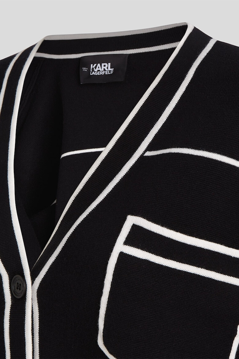 Karl Lagerfeld Cardigan crop din amestec de lana - Pled.ro