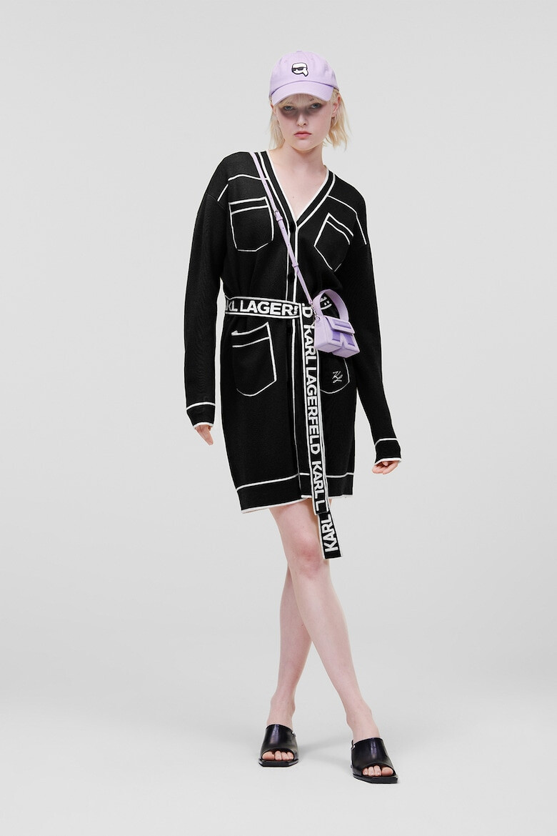 Karl Lagerfeld Cardigan lung din amestec de lana - Pled.ro