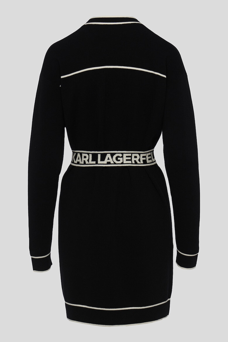 Karl Lagerfeld Cardigan lung din lana si bumbac - Pled.ro