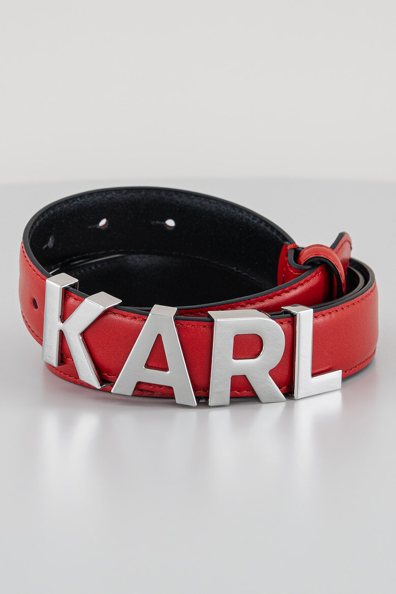 Karl Lagerfeld Curea de piele cu aplicatie logo metalica - Pled.ro