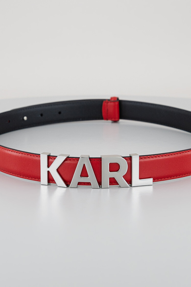 Karl Lagerfeld Curea de piele cu aplicatie logo metalica - Pled.ro