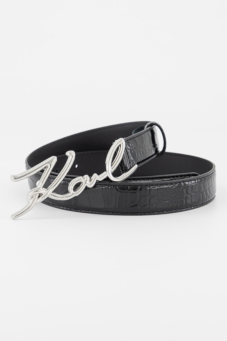 Karl Lagerfeld Curea de piele Signature - Pled.ro