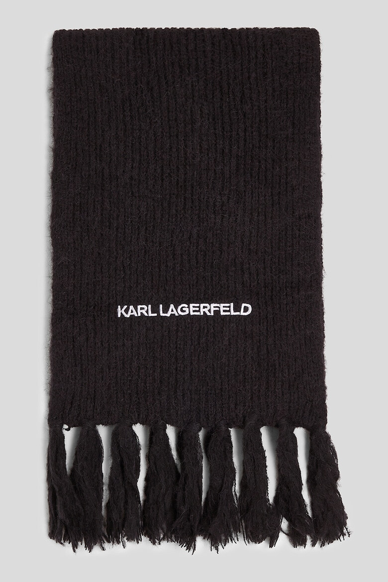 Karl Lagerfeld Fular din amestec de lana cu canafi Essential - Pled.ro