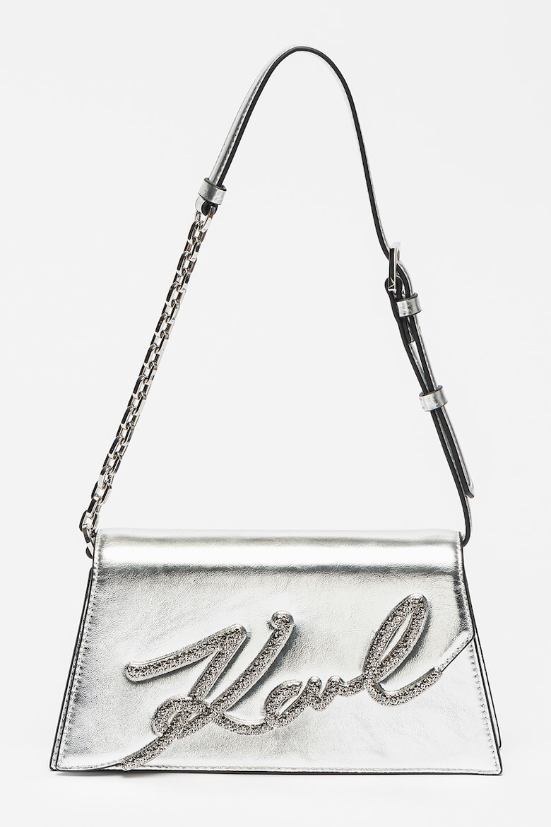 Karl Lagerfeld Geanta crossbody cu logo stralucitor K/Signature 2.0 - Pled.ro