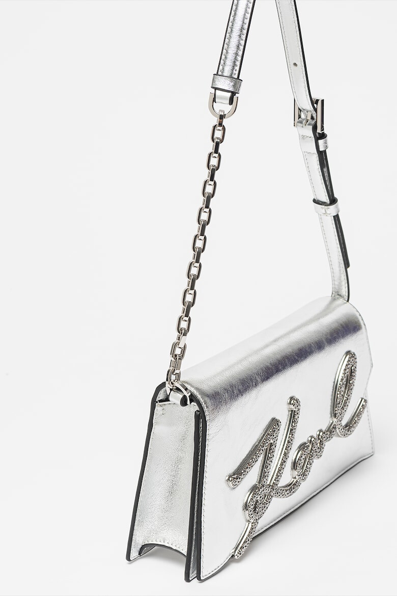 Karl Lagerfeld Geanta crossbody cu logo stralucitor K/Signature 2.0 - Pled.ro