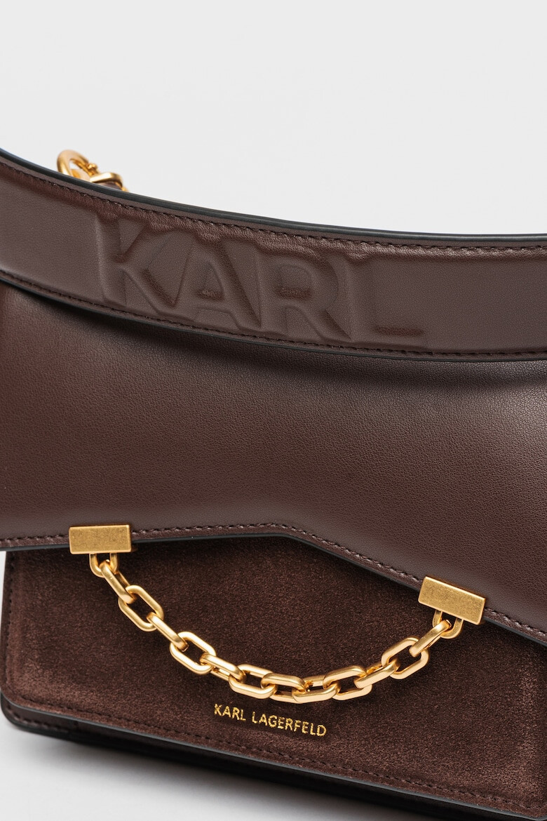 Karl Lagerfeld Geanta crossbody de piele si piele intoarsa K/Seven - Pled.ro