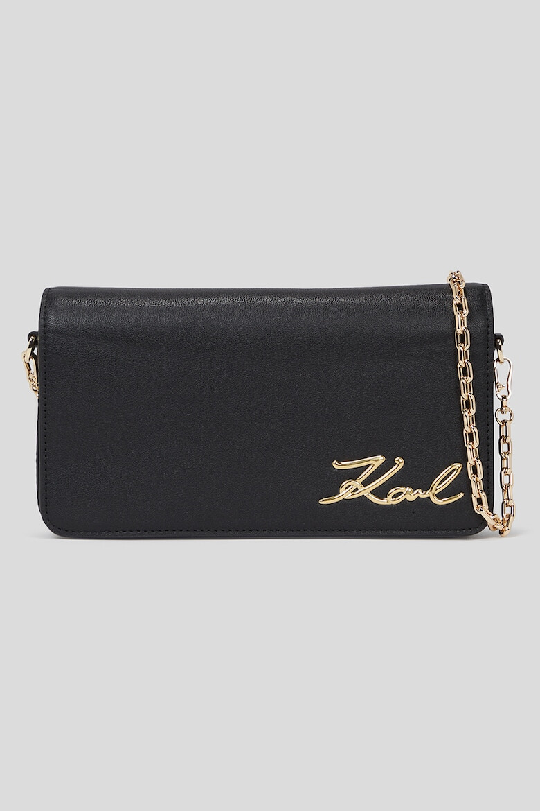 Karl Lagerfeld Geanta crossbody de piele Signature - Pled.ro