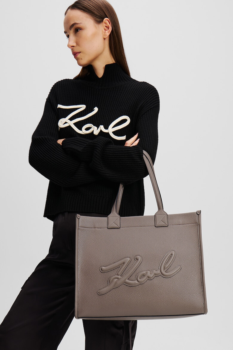 Karl Lagerfeld Geanta shopper de piele ecologica cu logo in relief - Pled.ro