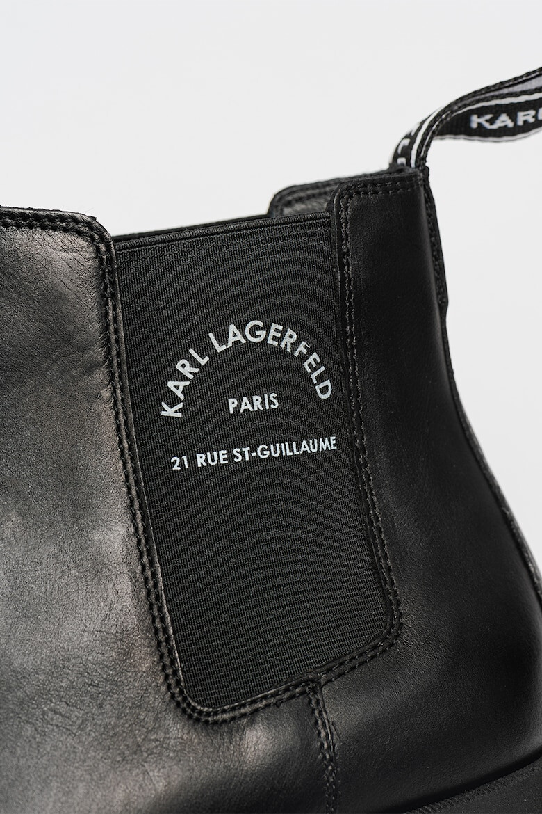 Karl Lagerfeld Ghete Chelsea de piele cu logo - Pled.ro