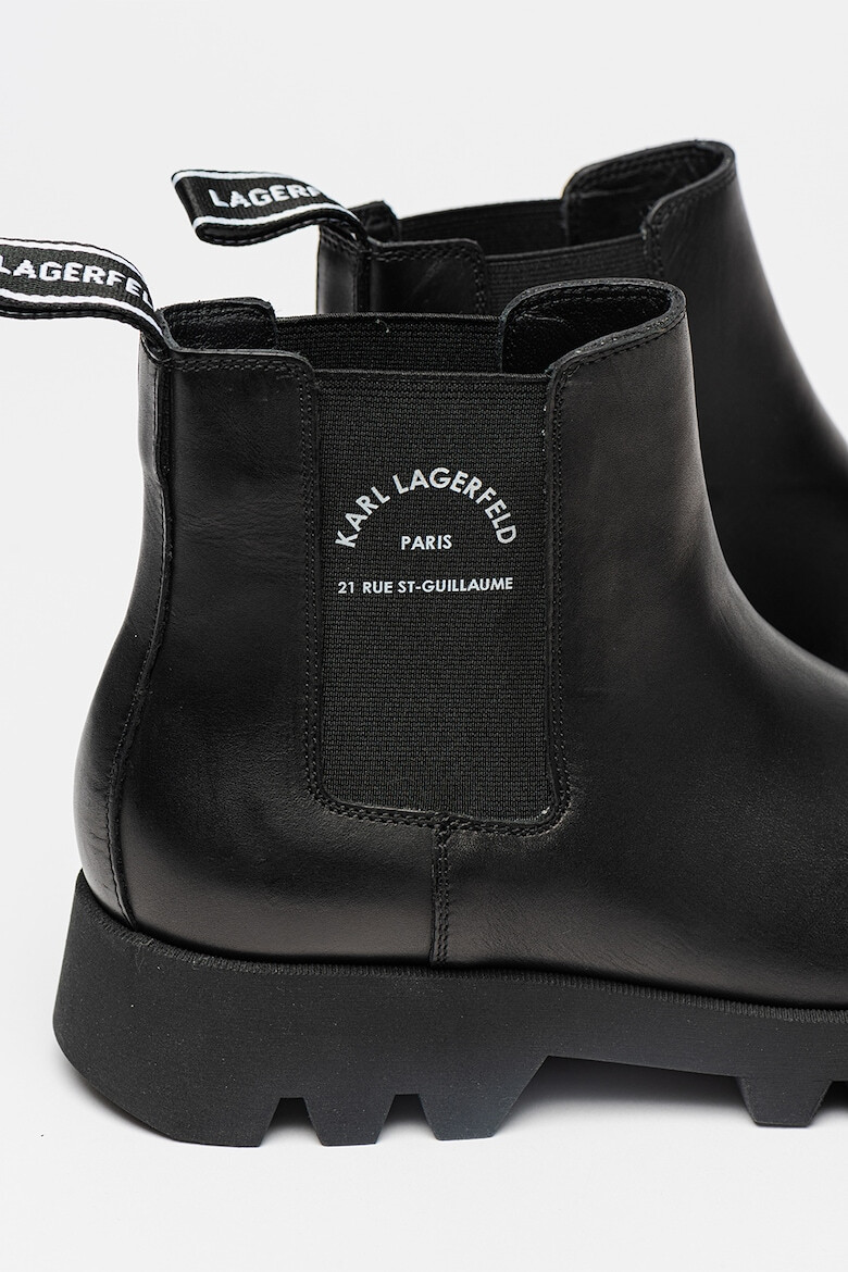 Karl Lagerfeld Ghete Chelsea de piele cu logo - Pled.ro