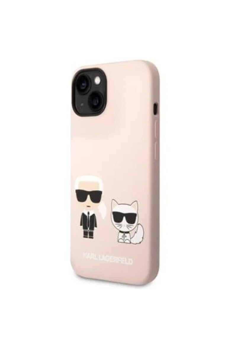 Karl Lagerfeld Husa de protectie Case Liquid Silicone Karl and Choupette MagSafe Compatible pentru iPhone 14 Plus Roz - Pled.ro