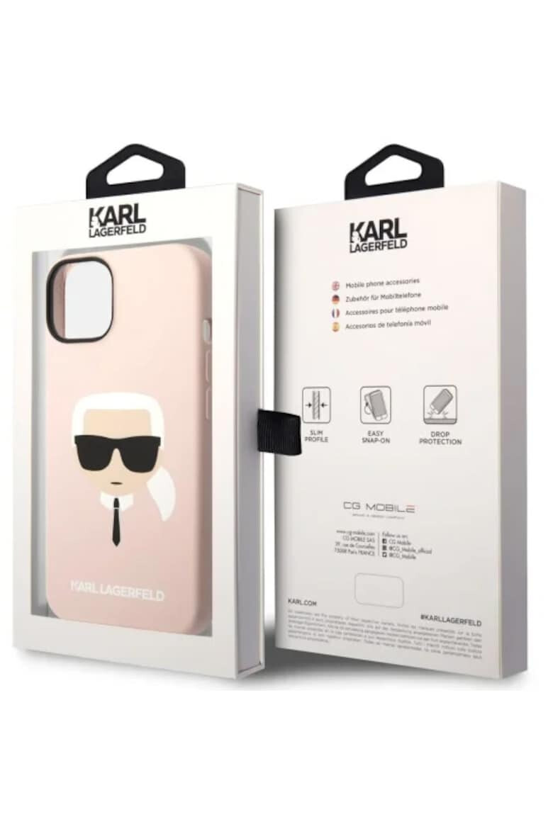 Karl Lagerfeld Husa de protectie Liquid Silicone Karl Head MagSafe Compatible pentru iPhone 14 Plus Roz - Pled.ro