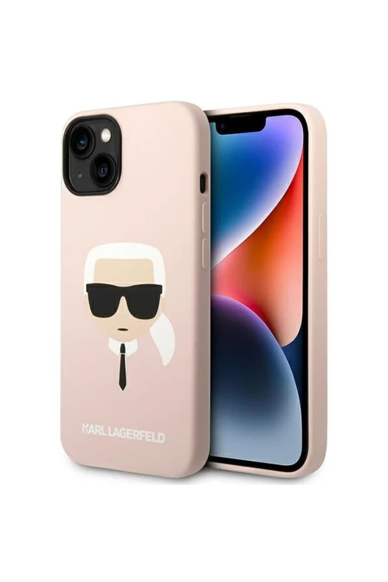 Karl Lagerfeld Husa de protectie Liquid Silicone Karl Head MagSafe Compatible pentru iPhone 14 Roz - Pled.ro