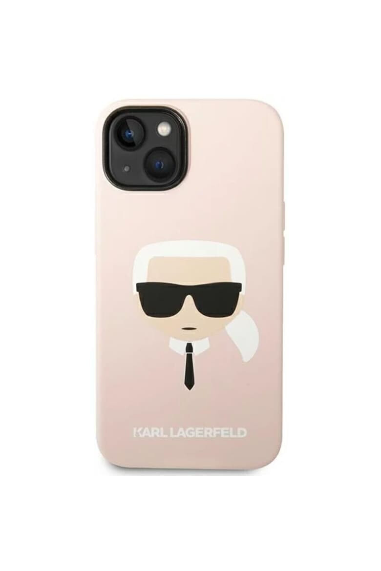 Karl Lagerfeld Husa de protectie Liquid Silicone Karl Head MagSafe Compatible pentru iPhone 14 Roz - Pled.ro