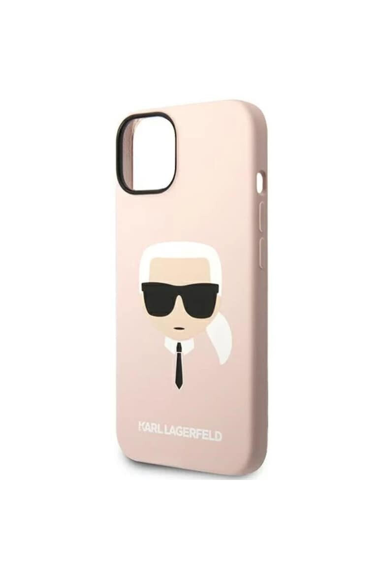 Karl Lagerfeld Husa de protectie Liquid Silicone Karl Head MagSafe Compatible pentru iPhone 14 Roz - Pled.ro