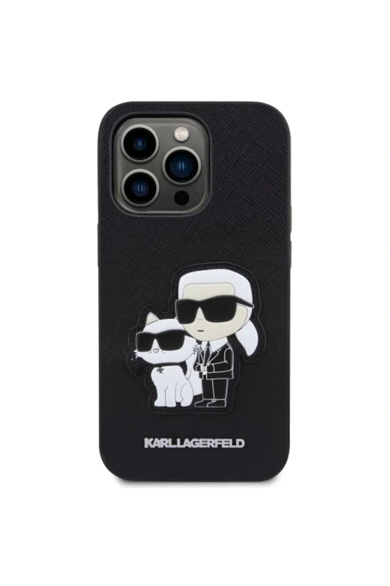 Karl Lagerfeld Husa de protectie Saffiano Karl and Choupette NFT pentru iPhone 14 Pro Negru - Pled.ro