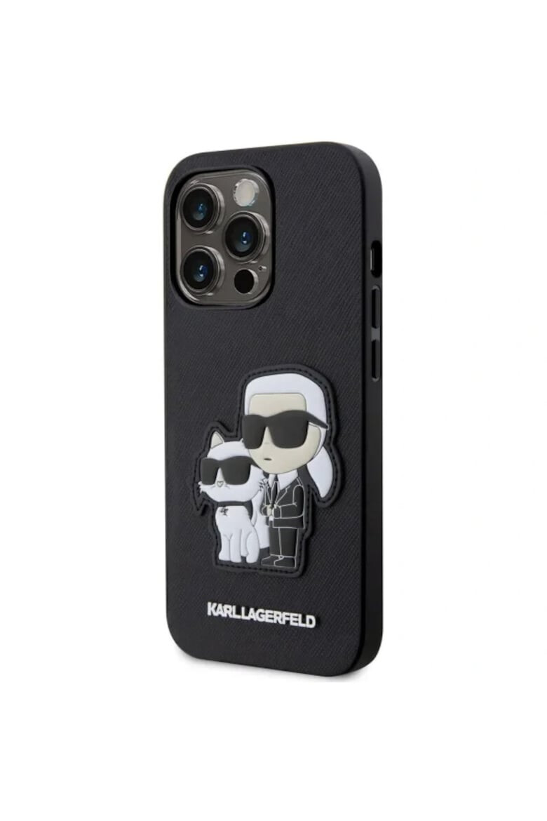 Karl Lagerfeld Husa de protectie Saffiano Karl and Choupette NFT pentru iPhone 14 Pro Negru - Pled.ro