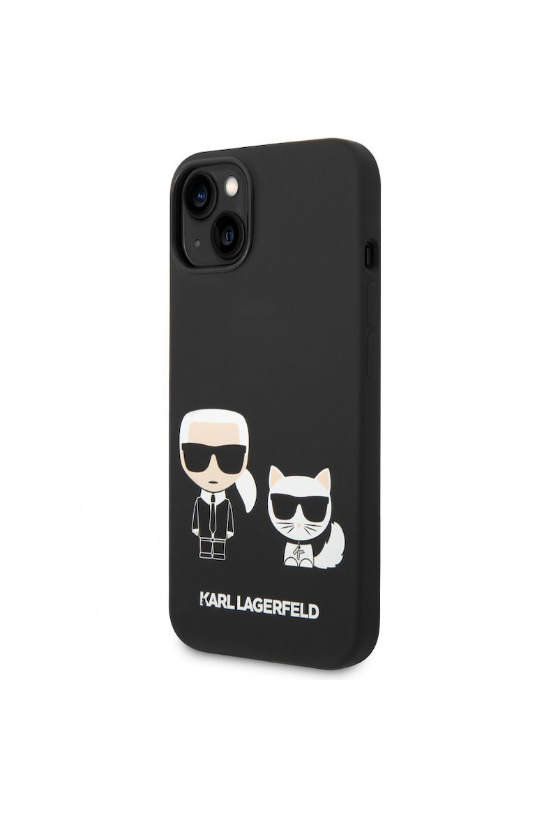 Karl Lagerfeld Husa de protectie si Choupette silicon lichid pentru iPhone 14 Plus Negru - Pled.ro