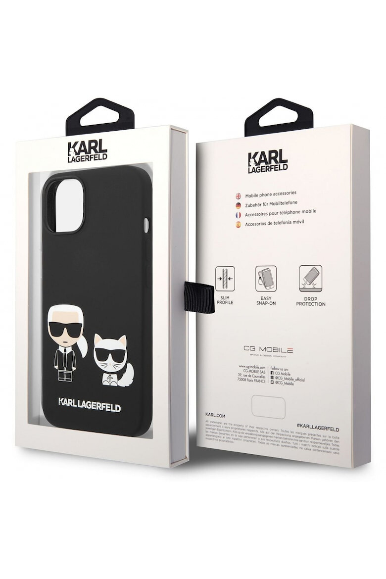 Karl Lagerfeld Husa de protectie si Choupette silicon lichid pentru iPhone 14 Plus Negru - Pled.ro