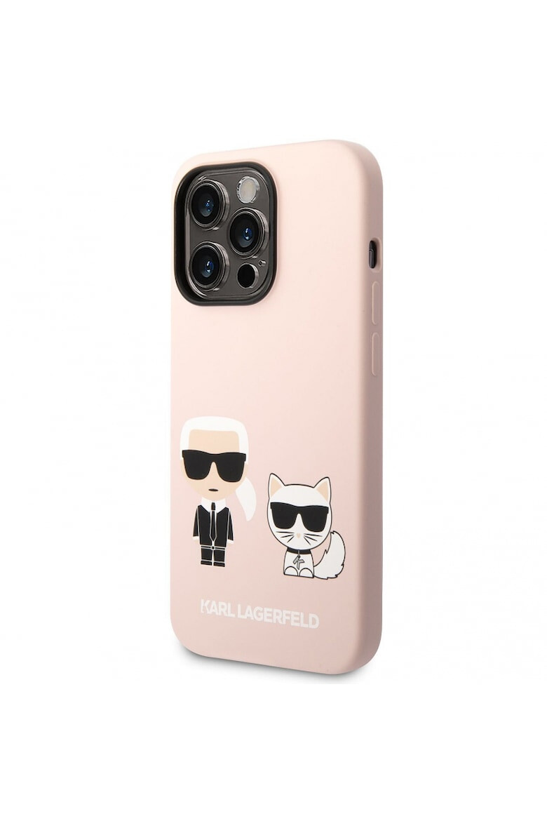 Karl Lagerfeld Husa de protectie si Choupette silicon lichid pentru iPhone 14 Pro Roz - Pled.ro