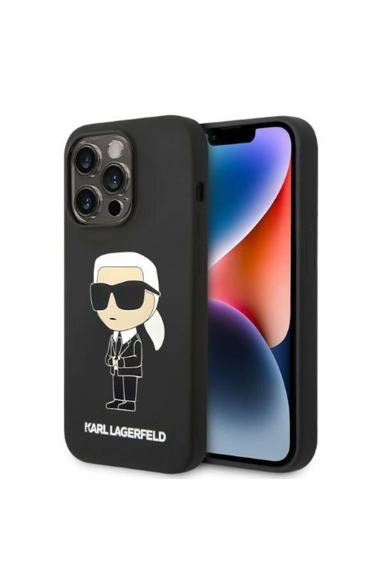 Karl Lagerfeld Husa de protectie silicon lichid Ikonik NFT pentru iPhone 14 Pro Max Negru - Pled.ro